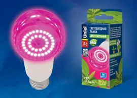 Лампа светодиодная для растений Uniel LED-A60-14W/SPSB/E27/CL для рассады и цветения