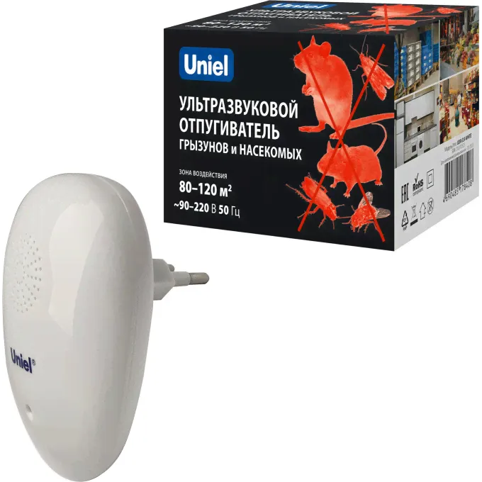 Ультразвуковой отпугиватель насекомых и грызунов UNIEL UDR-E14 WHITE UL-00010831-0