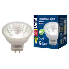 Лампа светодиодная LED-MR11-3W-NW-GU4 GLZ21TR Uniel
