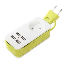 Удлинитель серии Travel, шнур 1,5м., 1 гнездо, б/з, 4USB(2,1A) Uniel