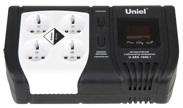 Стабилизатор напряжения однофазный Uniel U-ARS-1500/1 черный/белый-2
