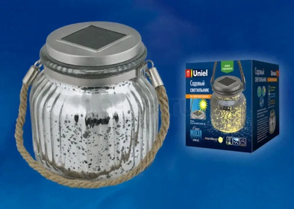 Светильник садовый USL-M-211/GN120 SILVER JAR IP44 солнечная батарея Uniel UL-00003209-0