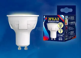Лампа светодиодная GU10 UNIEL JCDR 6 Вт 3000K (UL-00002423)
