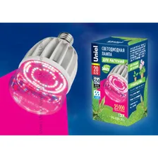Светодиодная фитолампа для растений Uniel LED-M80-20W/SP/E27/CL ALS55WH